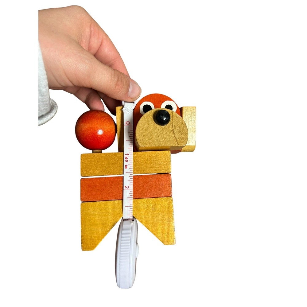 Vintage Wooden Dog Stacking Toy | Mid-Century Modern Style Wood Puppy Figurine - Picture 7 of 7